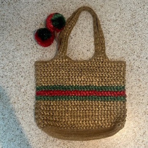 GUCCI Gold Raffia interlock Tote - Picture 5 of 13